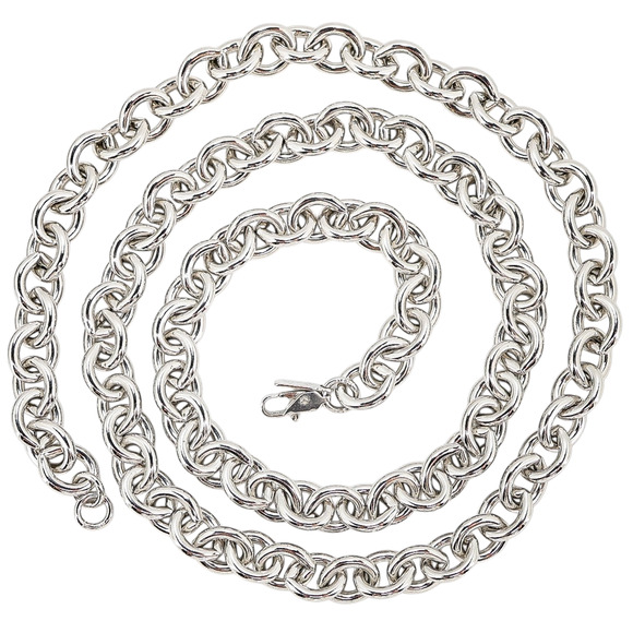 Vintage Monet Silver-Tone Chunky Chain Necklace - Classic Bold Layering 1980s - Picture 1 of 6